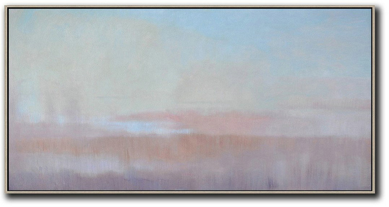 Abstract Painting Extra Large Canvas Art,Panoramic Abstract Landscape Painting,Hand Painted Aclylic Painting On Canvas,Blue,Yellow,Pink,Purple.etc